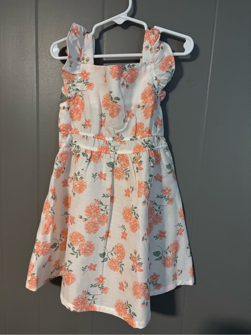 Draper James White Dress with Coral Floral Print